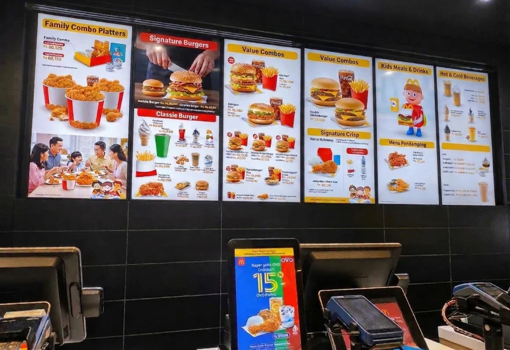 Fast food digital menu boards