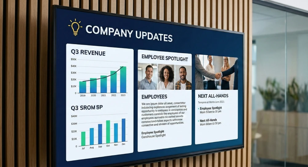 Office meeting room with presentation screen